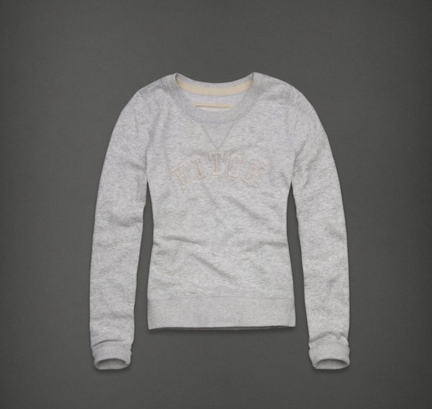 ABERCROMBIE & FITCH SAVANNAH SWEATSHIRT WOMENS HEATHER GRAY L $68.00