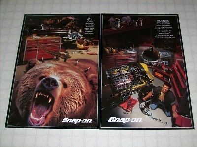 Snap On Tools 55 Chevy/Grizzly Bear & Street Rod/Mouse Posters IMCA 