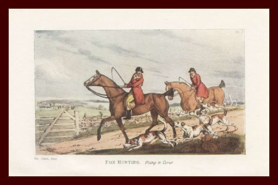 Fox Hunting, Going to Cover, by Henry Alken, matted, antique 1903