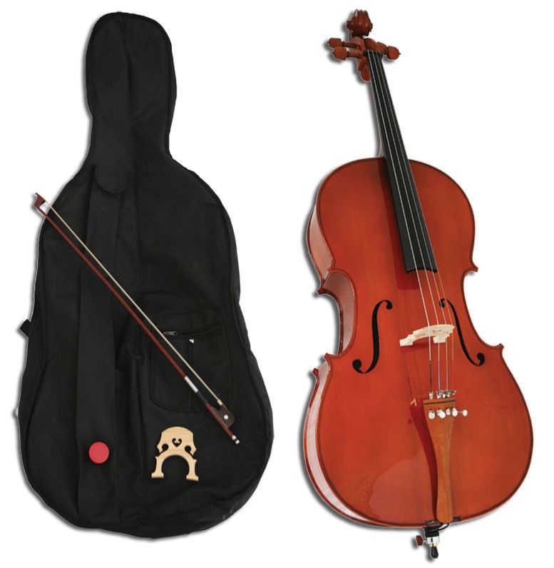 NEW Crescent HANDMADE CELLO+CASE+BOW​+ROSIN+BRIDGE