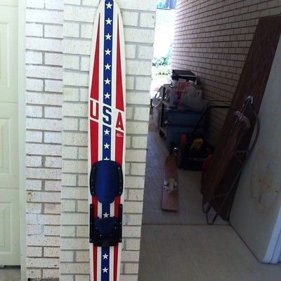 RARE VINTAGE U.S.A. Patriotic Lake Region Brand 1950s Skis