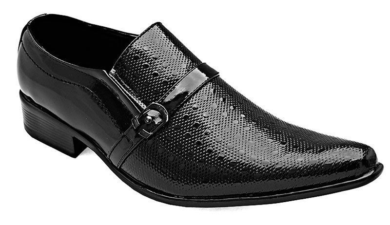 BRAND NEW PATENT BLACK DESIGNER MENS Wedding SHOES