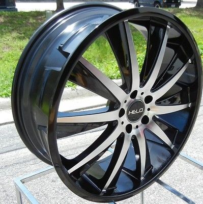 22 BLACK HELO 851 WHEELS RIM HONDA ACCORD FORD EDGE NITRO TAURUS SHO 