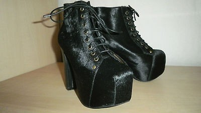 JEFFREY CAMPBELL Lita Fur Shoes Boots 8.5 NIB  on 