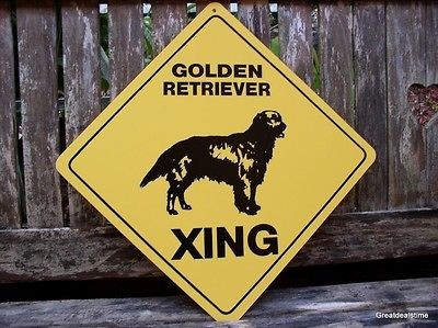GOLDEN RETRIEVER X CROSSING DOG LOVER ROAD TRAFFIC WARNING SIGN