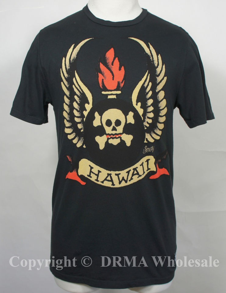 Authentic SAILOR JERRY Tattoo Hawaiian Bomb Slim Fit T Shirt S M L XL 