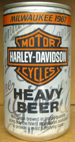   MOTORCYCLES BEER Can Milwaukee 1987 Huber, WISCONSIN, Grade 1/1