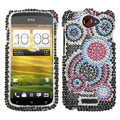 For T Mobile HTC One S Case Cover Bling Rhinestones Bubble Diamond *