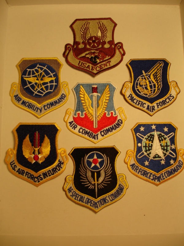 ACC, AFSOC, AMC, CENTAF, USAFE, PACAF, AFSPACE Patches