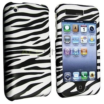 ZEBRA PHONE COVER SNAP ON HARD CASE FOR AT&T APPLE iPHONE 3 3G 3gs 