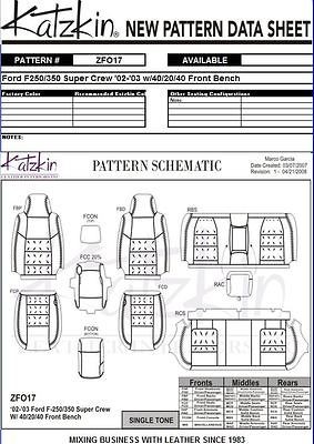 2002   2003 Ford F 250 Or F 350 Crew Leather Seat Upholstery Covers 