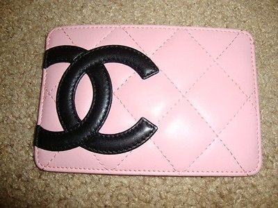 CHANEL Pink Quilted leather Cambon Credit Card Holder WOW