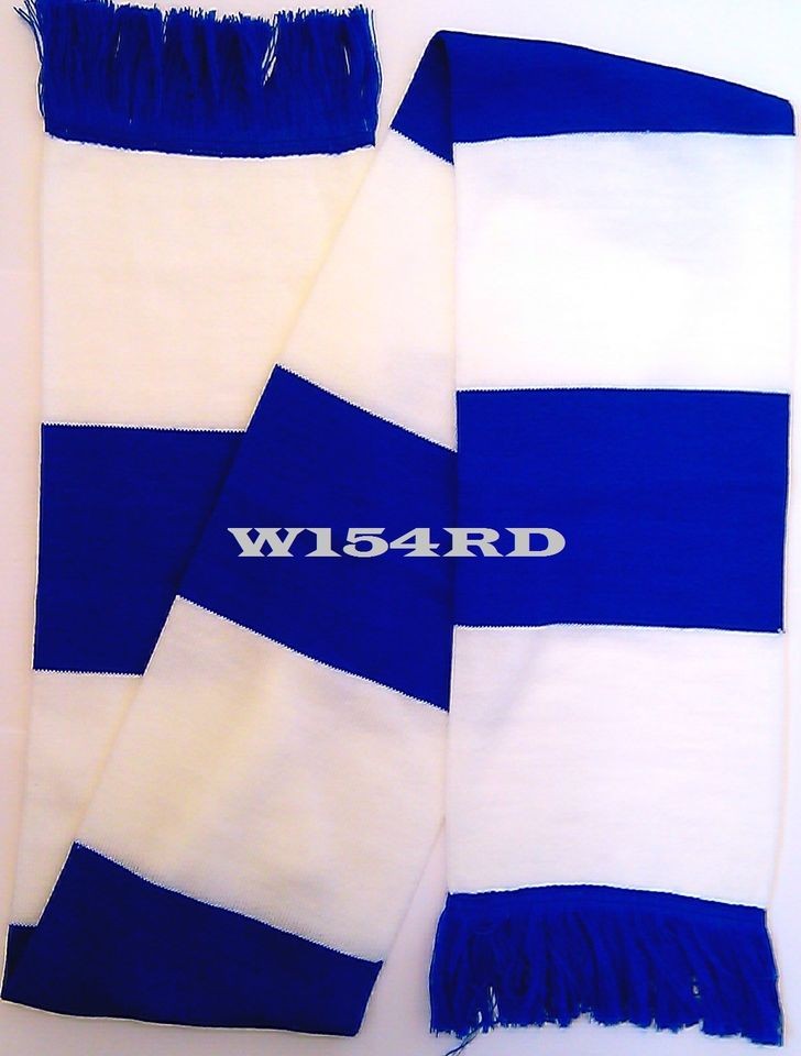 Cardiff Chelsea Everton Ipswich Rangers Wigan Blue White Bar Scarf 