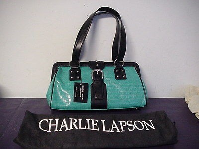 CHARLIE LAPSON SILVIA 100% ITALIAN LEATHER HANDBAG NWT