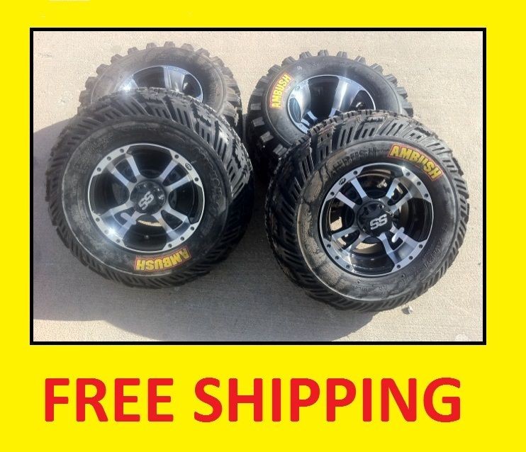   LTZ400 ITP SS112 Black Machine RIMS on CST Ambush Tires Wheels kit