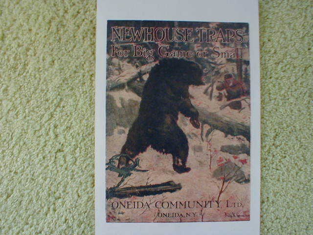 Old Newhouse Bear Trap Big Game Trapping Poster 1918