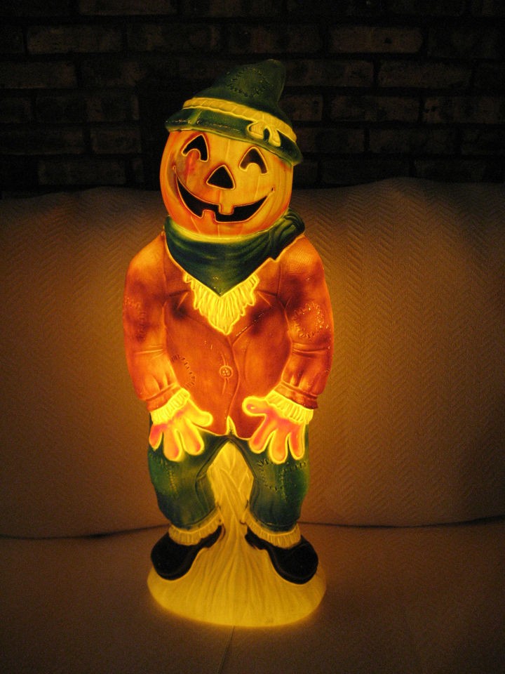 HALLOWEEN SCARECROW PUMPKIN HEAD EMPIRE BLOW MOLD LIGHTED YARD 