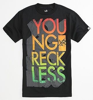 Young & Reckless 3D Block Mens Black T Shirt New NWT