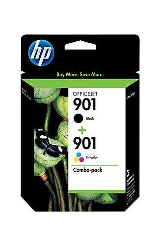    PACK OF 2 901 BLACKS AND 2 901 TRI COLOR OFFICE JET INK CARTRIDGES