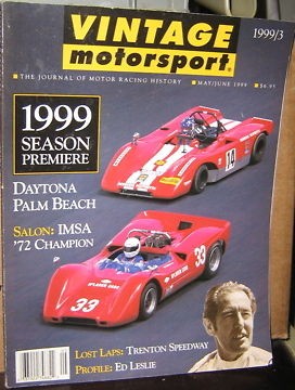 VINTAGE MOTORSPORT MAY/JUN 1999 #3 ED LESLIE,BOB FERGUS