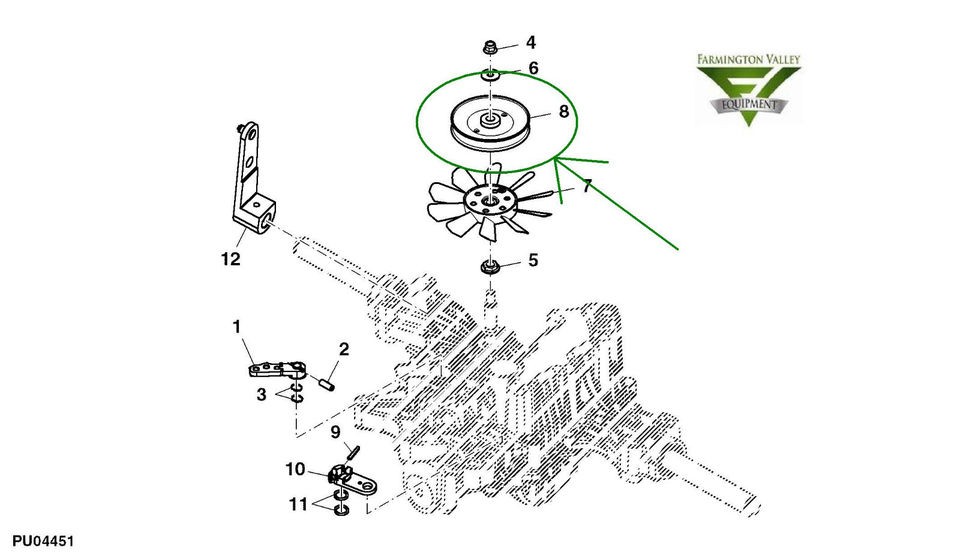 John Deere X310 and Early X304 Transmission Input Pulley MIU800671 New 