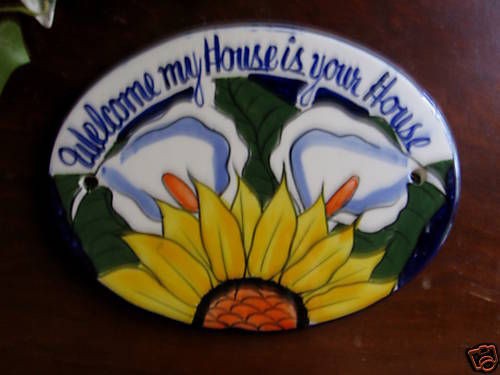 mexican ceramic talavera wall welcome plaque  17