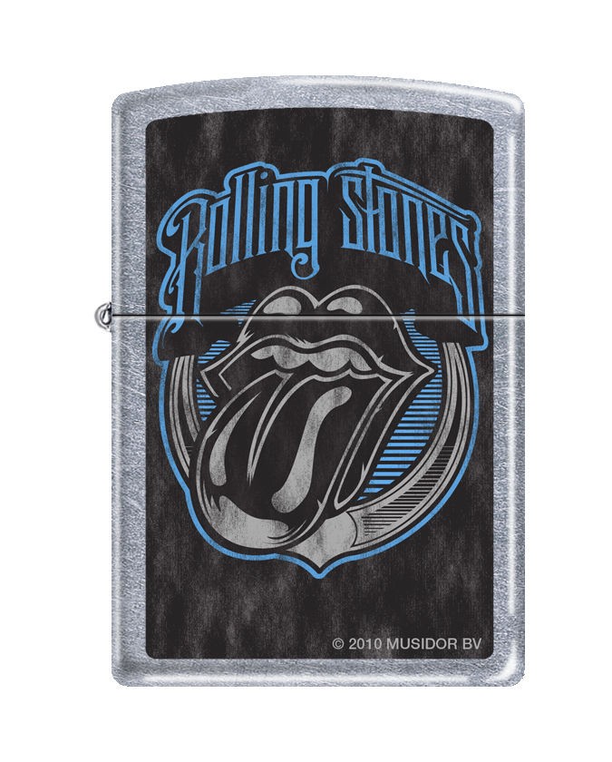 Zippo Rolling Stones Tongue Logo Street Chrome Lighter, Low Ship 