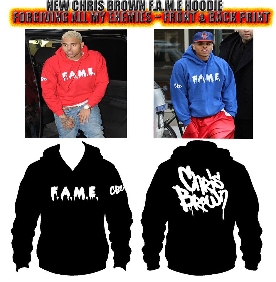 NEW CHRIS BROWN FORTUNE FAME HOODIE HOODY ALL SIZES & 10 COLOURS KIDS 