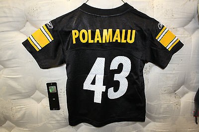 Pittsburgh Steelers Troy Polamalu Black Jersey #43 SMALL Kids Size 4