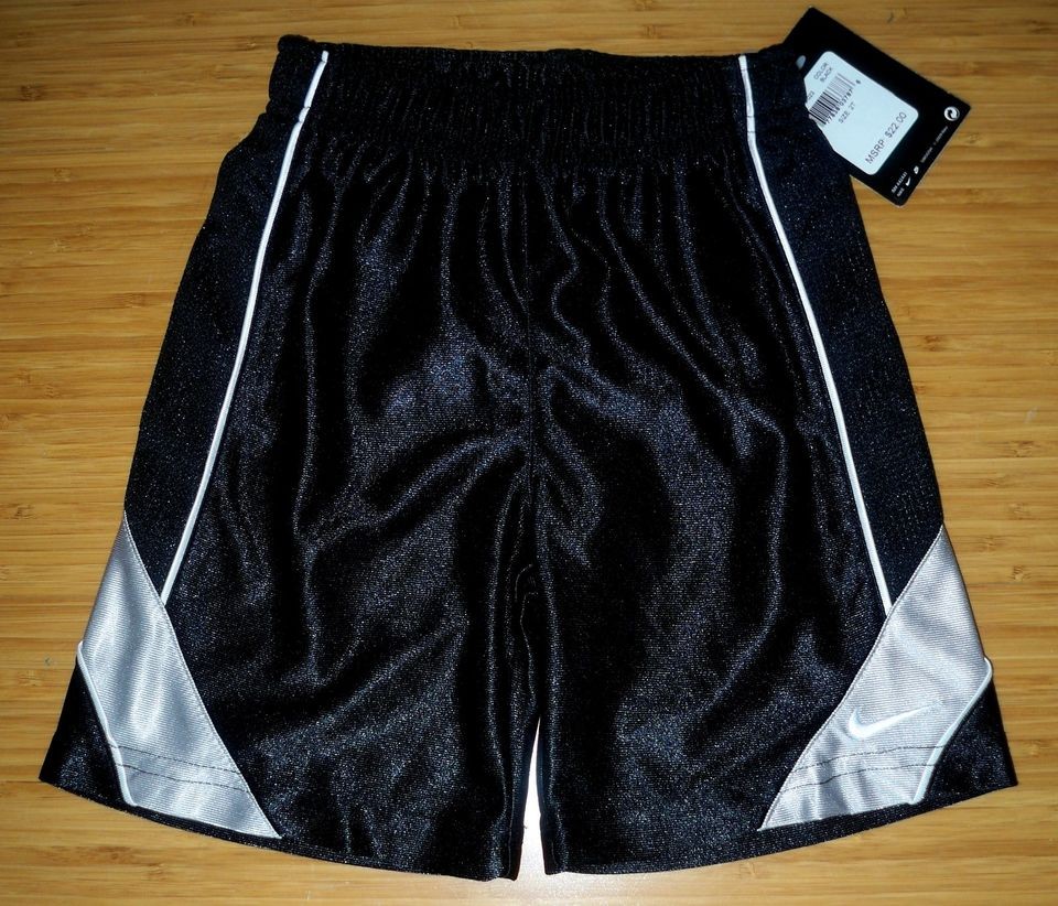 Nike $24 NEW ~ Boys 4 5 6 7 Black Grey Athletic Satin Basketball 