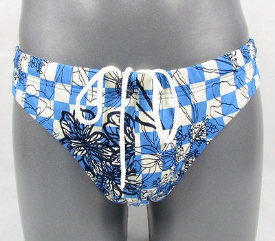 JOOP Brave Bavaria mens swim brief floral (blue/black) NWT