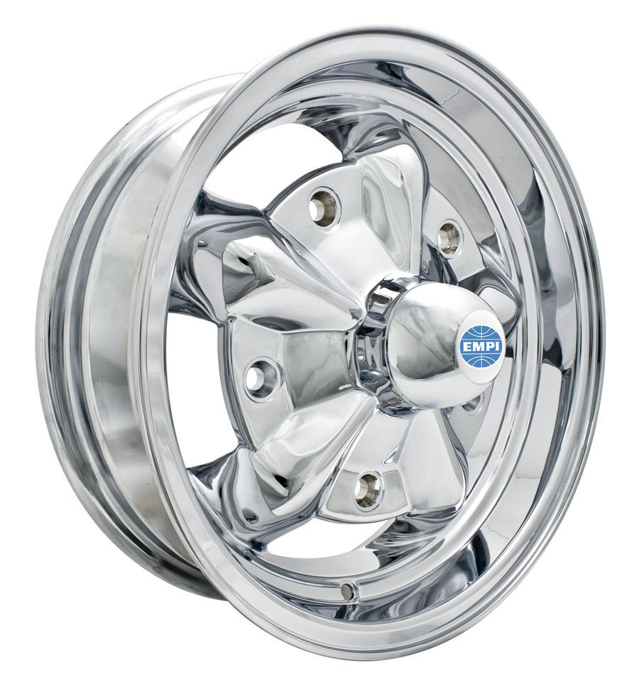 EMPI Torque Star Rim 5 X 15 All Chrome Wheel VW bug Type 1 2 3