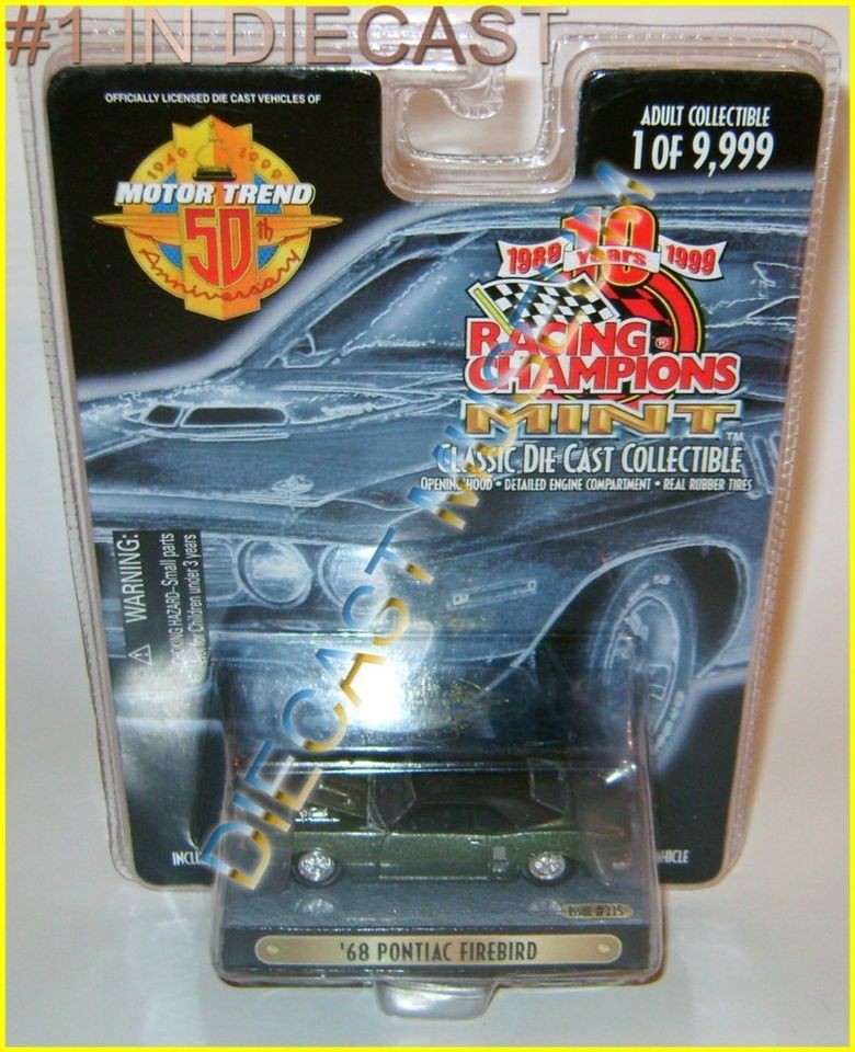 1968 68 PONTIAC FIREBIRD RC RACING CHAMPIONS RC MINT MOTOR TREND 