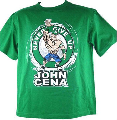 John Cena Green Cartoon WWE Authentic T shirt Youth Sizes