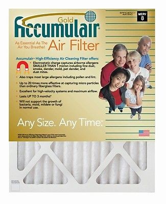 14x18x1 (Actual Size) ACCUMULAIR GOLD MERV 8 HOME AIR FILTERS PACK 