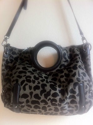 GORGEOUS CHARLES JOURDAN PARIS LEOPARD PATTERN CALF HAIR PURSE/BAG 