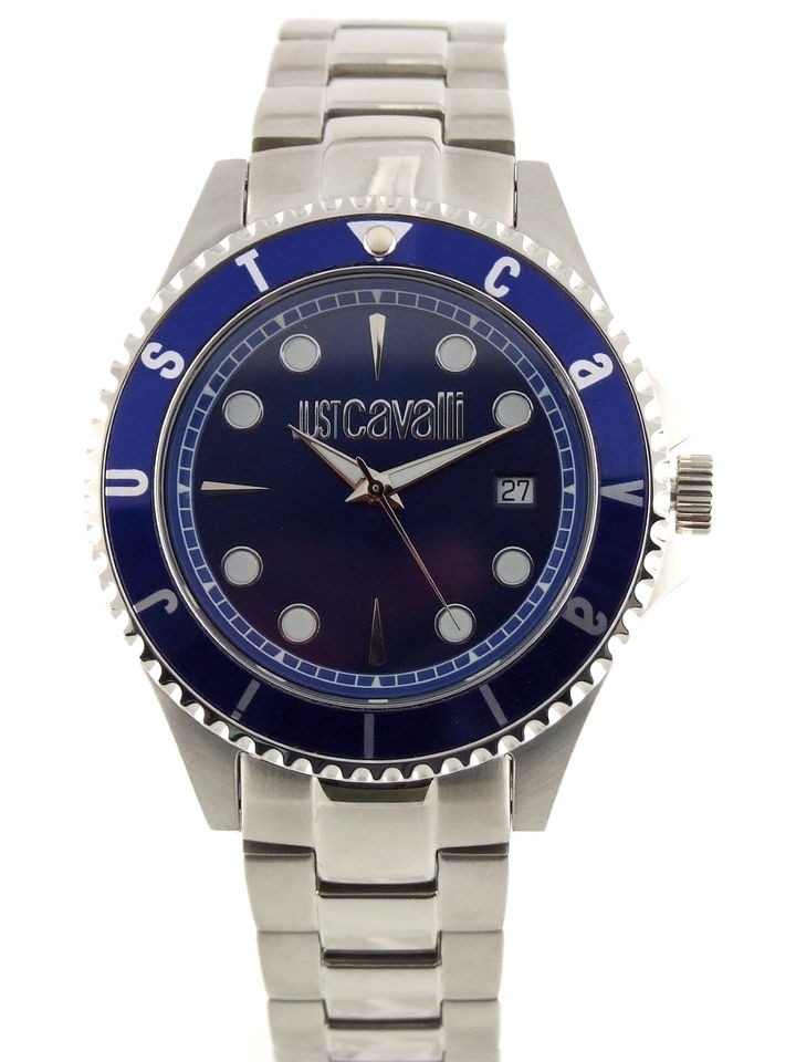 JUST ROBERTO CAVALLI ABYSS 43 mm BLUE DIAL BRACELET MENS WATCH