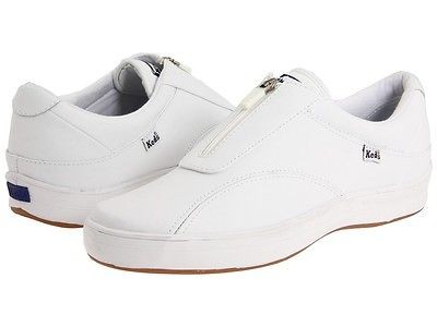 NEW KEDS ZELDA WHITE ZIPPER SHOES SNEAKERS WOMENS 5.5 FREE SHIP