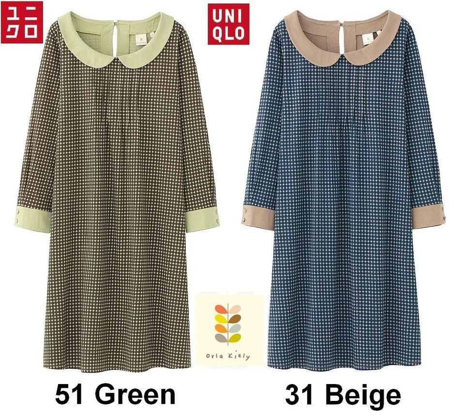 uniqlo women s orla kiely 3 4 sleeve dress a from japan