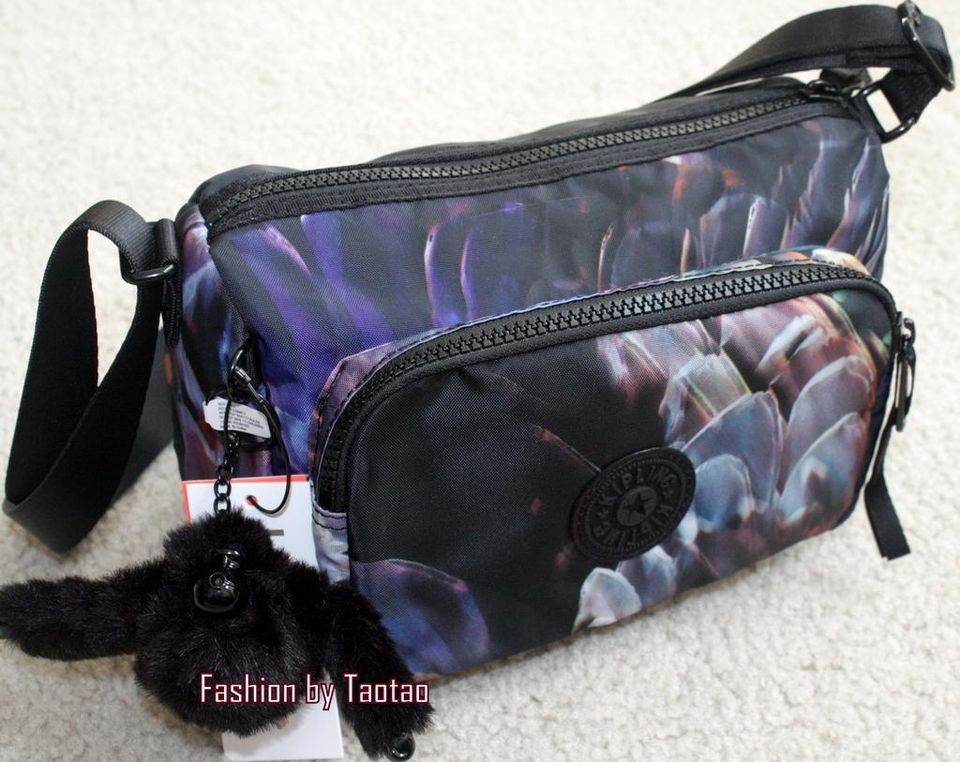 New w Tag Kipling RETH Shoulder Cross Body Bag W/ Furry Monkey Feather 