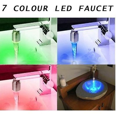   LED Faucet Light Temperature Sensor Sink Tap for kitchen bathroom new