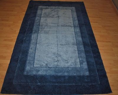 NEW McKenzie Rug 5x8 Medium BLUE $200 Washable Non Slip Soft Latex 