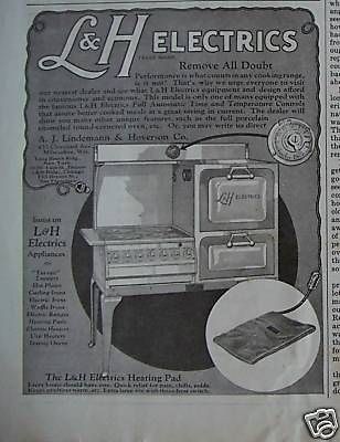 1926 antique l h electric stove ad 