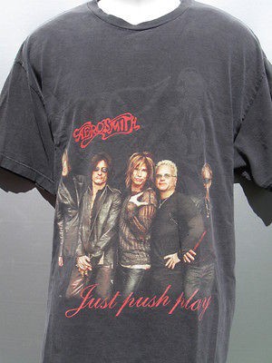   sided Tour t shirt XL Just Push Play black 2001 Steven Tyler