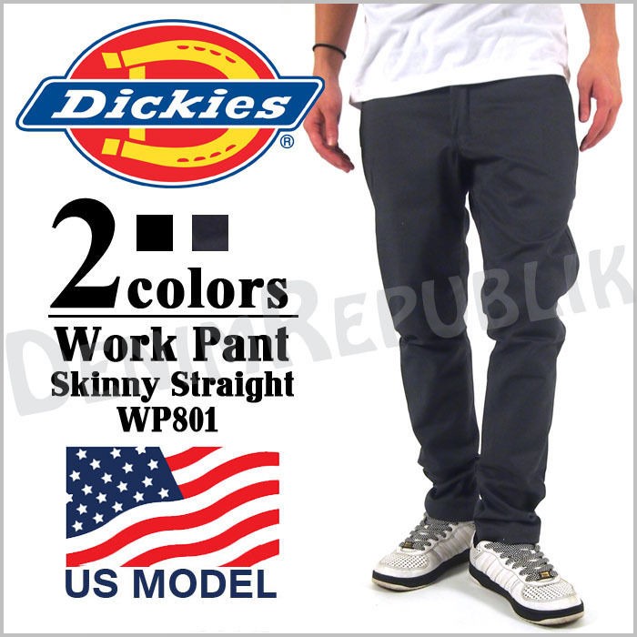 NEW DICKIES WP801 WORK PANTS SKINNY STRAIGHT BLACK GREY GRAY CHARCOAL 