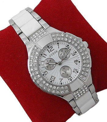 Newly listed Lady Fashion Wrist Watch Silver Tone White & Silver Tone 