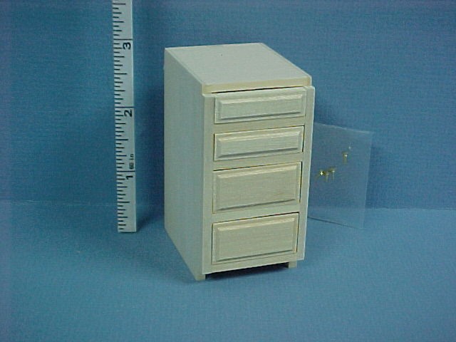 Kitchen 1 1/2 Base Cabinet wi Drawers   Unfinished #14404 Dollhouse 