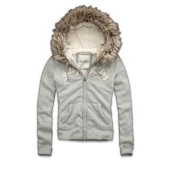 NWT Gilly Hicks by Abercombie Vaucluse Women Hoodie Sweatshirt Sherpa 