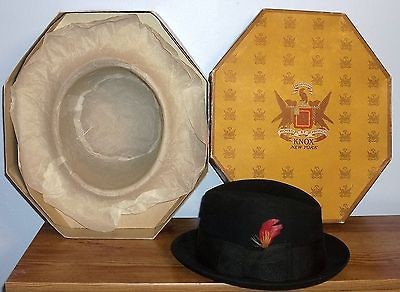   FIFTH AVENUE MAYFAIR WATER BLOC FEDORA/HAT SZ 7 IN KNOX NEW YORK BOX