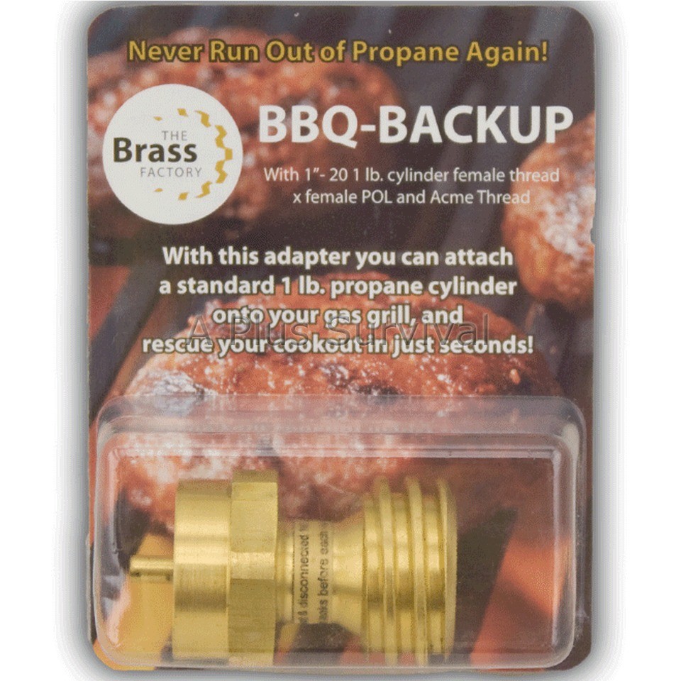   BBQ Backup 1 lb Cylinder Tank Adapter Save Stove Lantern Camping